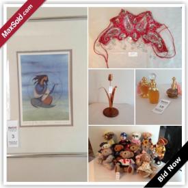 MaxSold Auction: This auction features Spirit Of The Wind litho, Murano glass clock and frame, Aboriginal etchings & drum set, elephants art, limited edition Centenial coin with copper tulip, silver dollar 1999 Nunavut $2.00, perfumes from India, and much more!